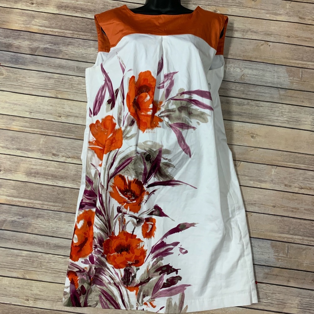 Apostrophe Stretch Dress White Orange Purple